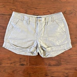 Gap Tan Linen Cuffed Mid Rise Cargo Shorts